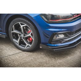 Накладки сплиттеры боковые на передний бампер на Volkswagen Polo VI GTI